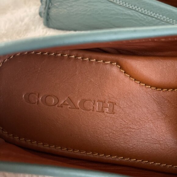 Coach Crosby Driver Turnlock Women's Mint Green Leather Loafers Size: 8.5B - Picture 6 of 10